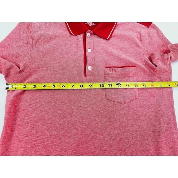 A/X Armani Exchange Size Medium Men's Red Embroidered Pocket Logo S/S Polo - Picture 3 of 12